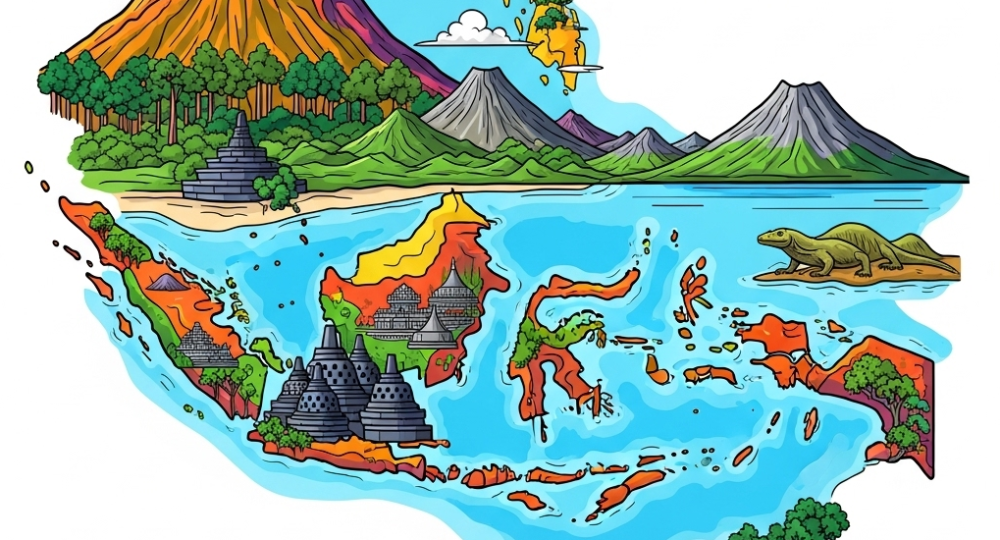 Indonesia pop art style peta